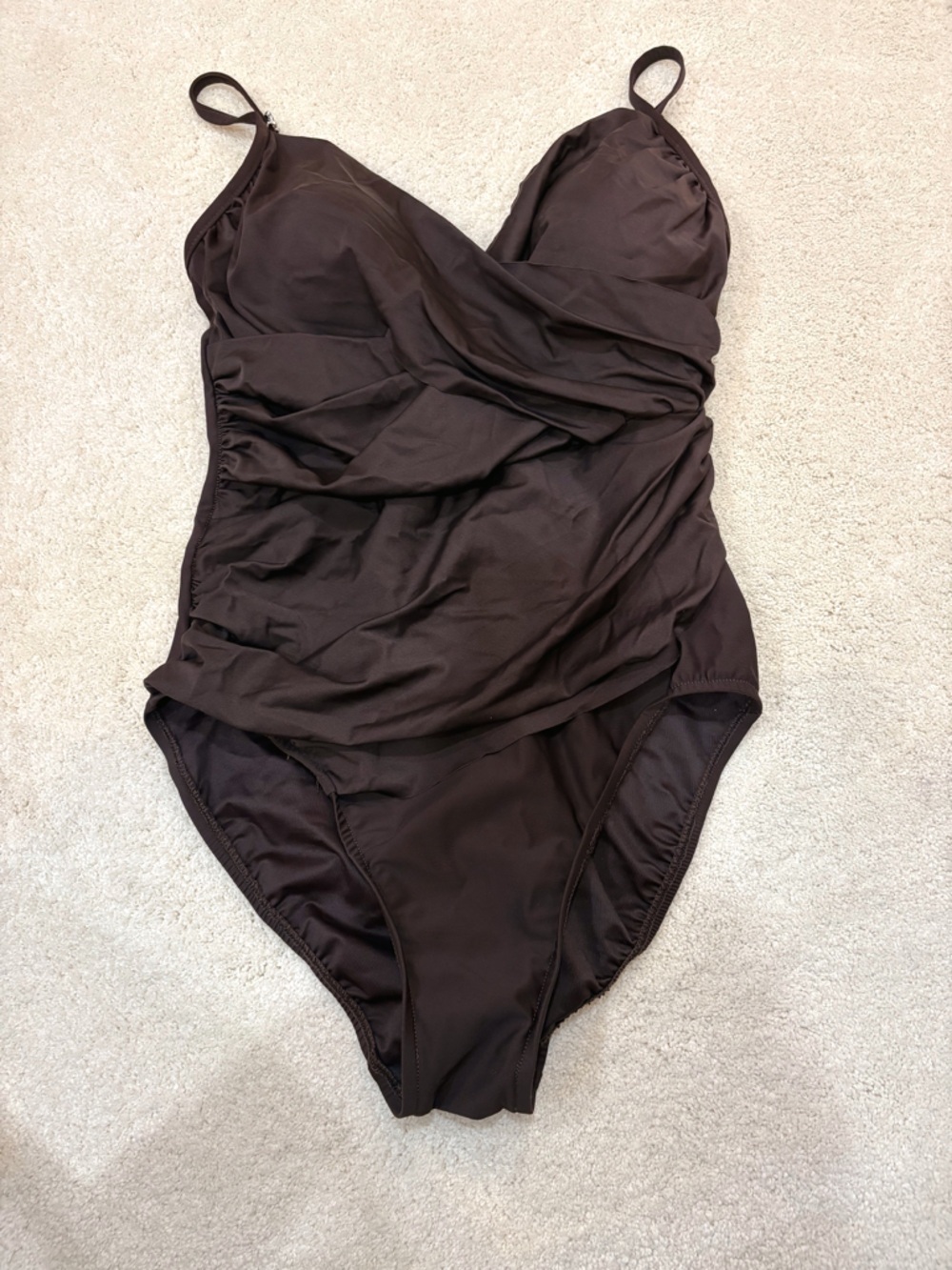 Trimshaper Women’s Brown High-Waist Swimsuit one piece Size 16